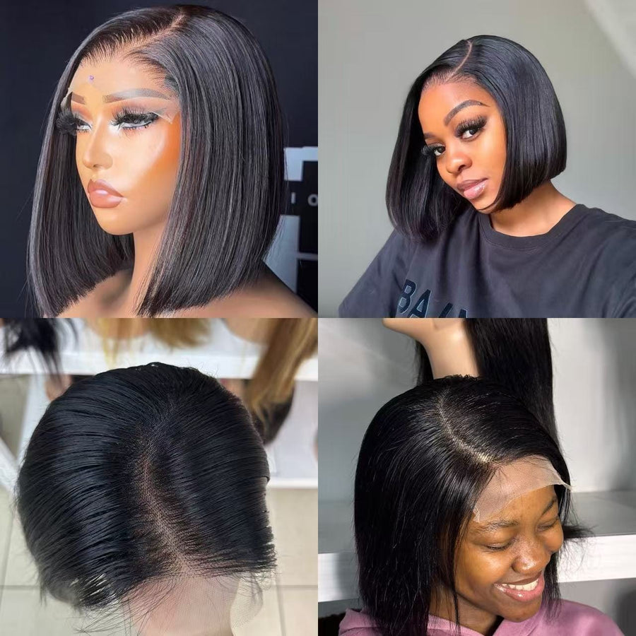 5×5 C-Part Glueless Straight Bob Wig – Double Drawn