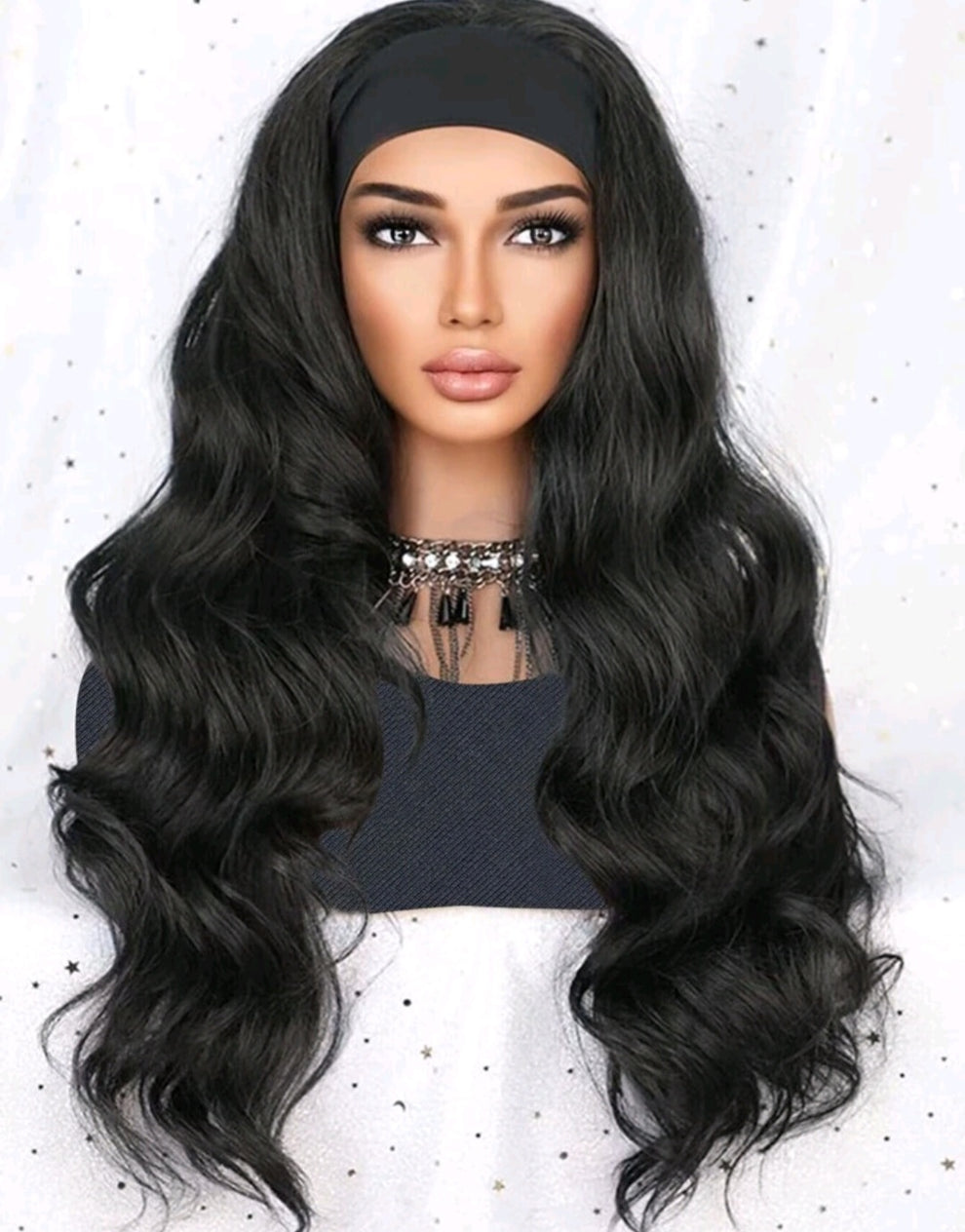 26” Wavy Headband Wig – Heat Resistant