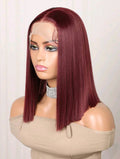 Burgundy 16" Lace Front Wig – Human Blend