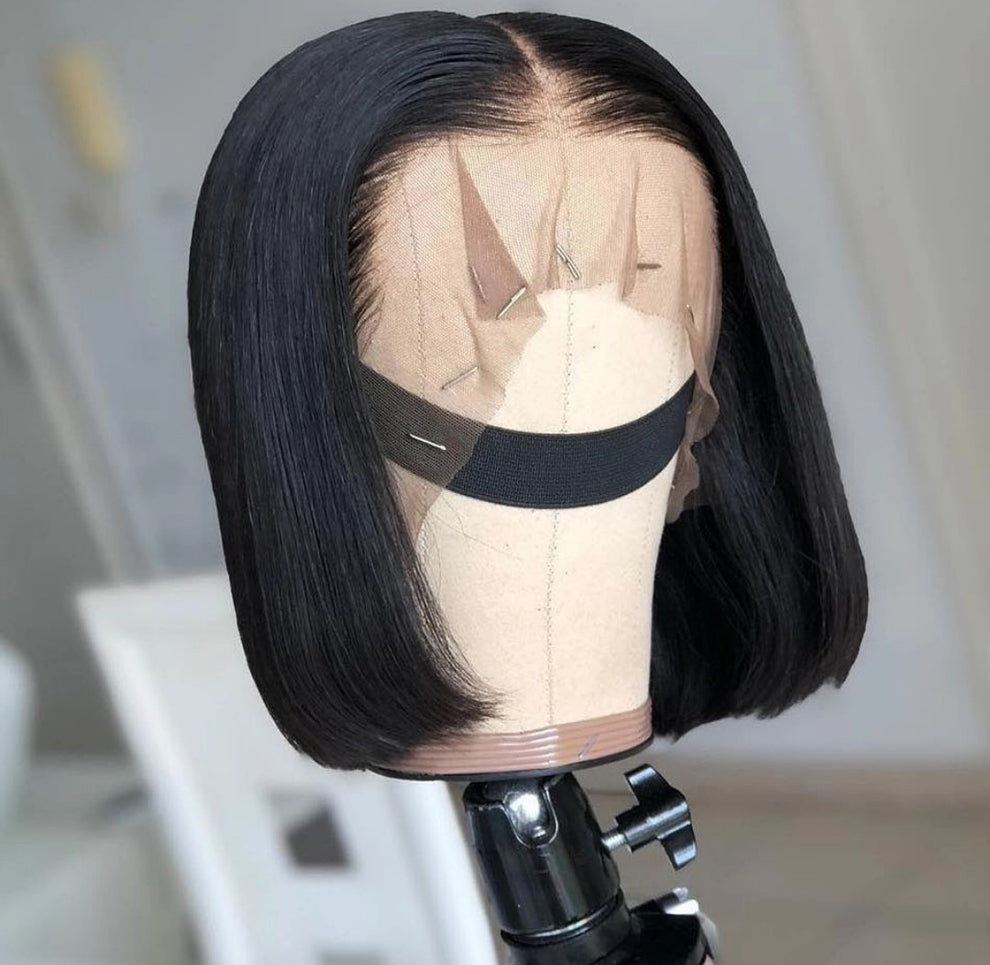 8" Brazilian Human Hair 13×4 Frontal Bob Wig