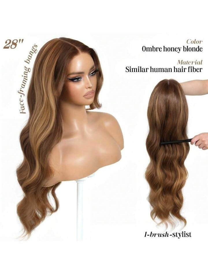 13×4 Honey Gold Body Wave Lace Front Wig – 28
