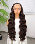 30" Brown Wavy Front Lace Wig – Human Blend