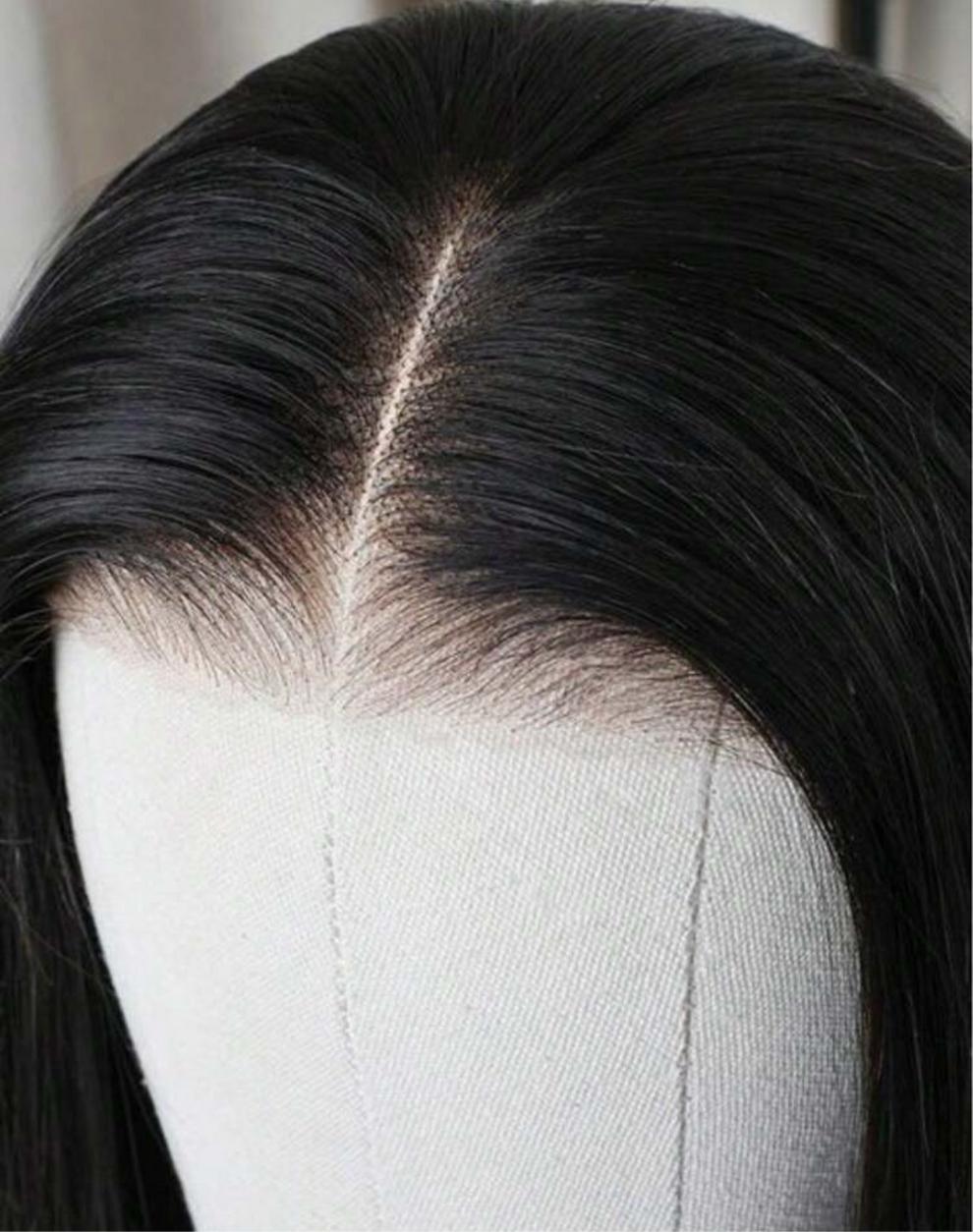 24″ Straight Glueless Lace Front Wig – Black