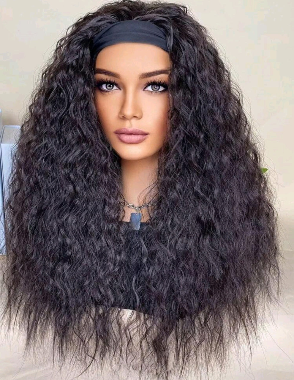 20" Water Wave Headband Wig – Human Blend