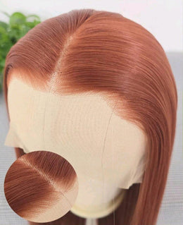 Dark Orange Straight Lace Front Wig