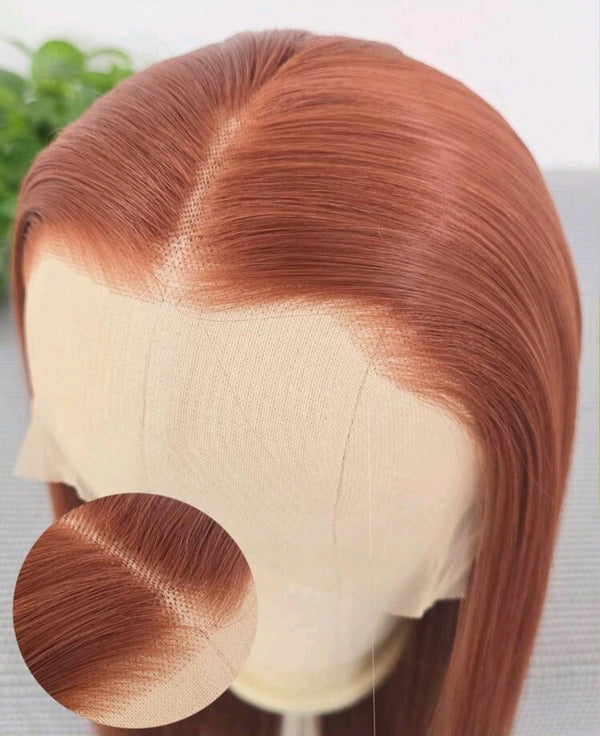 32" Dark Orange Straight Lace Front Wig