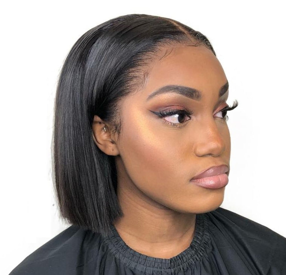 8" Brazilian Human Hair 13×4 Frontal Bob Wig